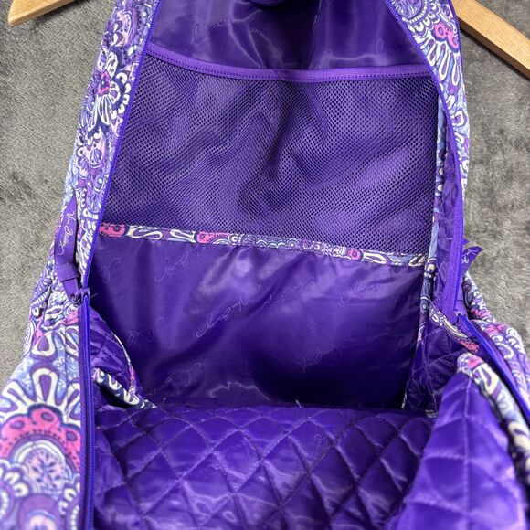 Vera Bradley Campus Tech Backpack Purple Tapestry Bag Bookbag Retired Full Size - Picture 8 of 11